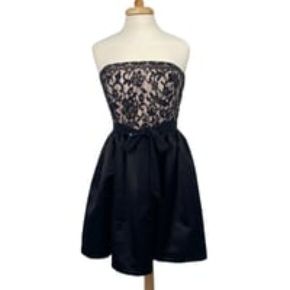Lace Satin Fit & Flare Mini Dress - Picture 3 of 3